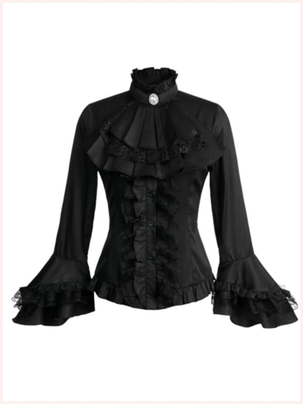 Victorian Lolita Blouse Lace Ruffle Steampunk Renaissance Shirt